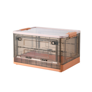 large collapsible Foldable bathroom office clear plastic gadget organizer storage box packaging with wheels