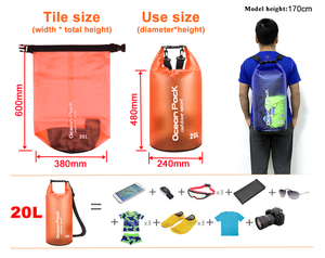 <strong>20L</strong> Custom Logo Pvc Floating Beach Gear Water Proof Ocean Pack Kayaking Boating Impermeables DryBag Diving Waterproof Dry <strong>Bag</strong> - Product Image 3