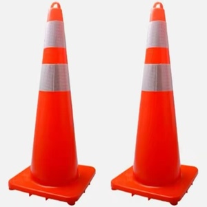 กรวยจราจรสะท้อนแสงมองเห็นได้ชัดเจนเพื่อความปลอดภัย - Product Image 1