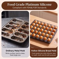 Plateau en silicone renforcé de fibre de verre réutilisable, moule antiadhésif à 42 cavités pour la pâtisserie, gâteau carré, muffins