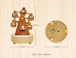 Rueda de La Fortuna redonda de madera, carrusel, caja de música, forma de gato de La Fortuna, batería de manivela para cumpleaños y Regalos divertidos - Product Image 3