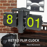 Horloge mécanique rétro Art Déco à retournement de page, en résine, forme triangulaire, avec affichage à aiguilles, calendriers à retournement de page pour les occasions de retraite