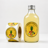 Étiquettes adhésives en PVC imperméables pour bouteilles de jus et de boissons - Autocollants personnalisés pour boissons de marque