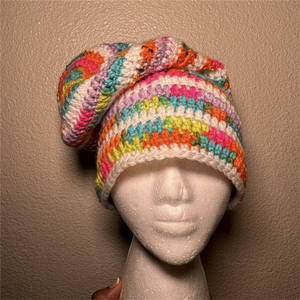Chapeau de Noël pour femmes et hommes, costume de cosplay, <span class=keywords><strong>pompon</strong></span>, chapeau de Père Noël, chapeau à longue queue, mode vintage, chapeau en crochet - Product Image 2