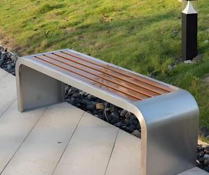 Outdoor Stainless Steel <strong>Bench</strong> Wrought Iron <strong>Garden</strong> Backrest Solid Anti-corrosion Leisure <strong>Bench</strong> <strong>Plastic</strong> Wood Patio Park - Product Image 2