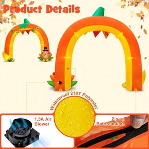 Arche Gonflable Géante en Forme de Dinde pour Décoration Extérieure de Jardin, Thanksgiving et Automne, Imperméable, Couleurs Personnalisables - Product Image 4