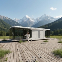 STAR CABIN X7-2 Cabine moderne préfabriquée en polycarbonate et acier, type Apple Cabin, Tiny House sur roues, entièrement équipée, Pod de jardin mobile, bureau portable