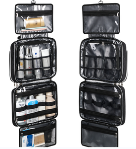 Sac de toilette suspendu imperméable à 19 compartiments, organiseur de maquillage de voyage, trousse de toilette portable pour femmes - Product Image 3