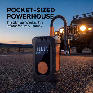 미니 무선 플라스틱 타이어 공기주입기 150PSI 고출력 22L/MIN 3600mAh 에어 컴프레서 디지털 압력계 보조배터리 기능 - Product Image 3