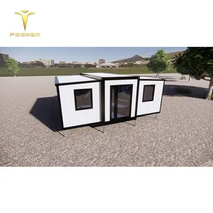Rumah kontainer desain Prefab rumah Pakistan 20 kaki lipat portabel dua kamar tidur nenek datar