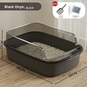 AKBS Bac à litière pour chat semi-fermé en acier inoxydable et plastique avec design épaissi Sac désodorisant écologique - Product Image 6
