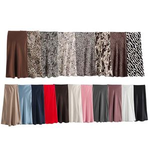 <span class=keywords><strong>Jupe</strong></span> longue en <span class=keywords><strong>satin</strong></span> imprimé léopard pour femme, style décontracté, collection été 2026, tendance streetwear vintage - Product Image 1