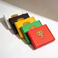 Boîte à pizza personnalisée en papier kraft blanc recyclable avec couvercle pliable et fermeture à rabat pour la livraison et l'emballage à emporter des restaurants