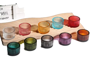 Support de <span class=keywords><strong>bougie</strong></span> cylindrique à motif vertical, style nordique romantique, pour bougies chauffe-plat, idéal pour la décoration intérieure et les soirées aux chandelles – Vente directe usine - Product Image 2