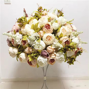 P-030 Hochwertige Künstliche Blumen Rosa Rose Pfingstrose Hortensie Hochzeits-Kussblumenball zum Aufhängen - Product Image 2