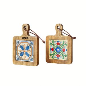 Wooden Trivets for Hot Dishes Heat Resistant Pot Holders & <b>Coasters</b> Rustic Farmhouse Kitchen Decor - Product Image 1