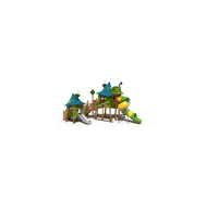 Structure de jeu multifonctionnelle en bois Robinia pour la maternelle, toboggan en bois pour enfants, ensemble de jeux d'extérieur