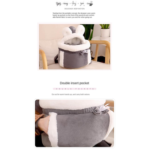 สัตว์เลี้ยงPlushกระเป๋าเดินทางน่ารักกระต่ายหูหน้าอกแพ็คBreathableแมวกระเป๋าเป้สะพายหลังพร้อมกระเป๋าแมวพกพากระเป๋า - Product Image 6