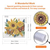 Kits de peinture diamant pour adultes tournesol, kits d'art diamant de forme spéciale 5D, peinture diamant strass cristal pour la décoration intérieure