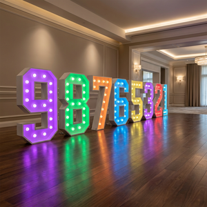 Custom LED Digital <b>Light</b> Bulb Glowing Letters <b>Sign</b> 3D LED Stainless Steel Illuminated LOGO Channel Bar Park Hotel Wedding - Product Image 2