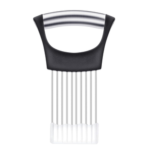 Nouveau design – Support à oignon manuel en bambou et acier inoxydable – Outil de cuisine écologique et polyvalent - Product Image 6