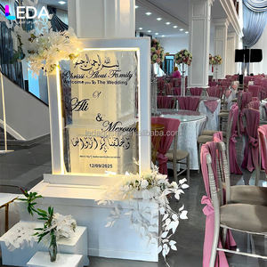LEDA Custom Wedding <b>Reception</b> Entrance Stand LED Water Ripple Backdrop Wedding Event <b>Sign</b> for Arabic and Western Style Decor - Product Image 1