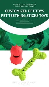 Fabricante Eco Amigável Cão De Borracha Natural Brinquedos Tratar Dispenser Toothbrush Dog Dentes Limpeza Toy
