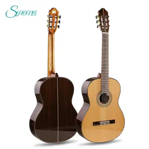 Gitar Klasik bahan kayu pinus merah 39 inci, gitar klasik bahan kayu mawar mahoni ukuran tunggal