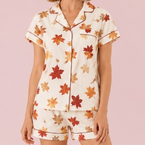 Pigiama Estivo da <span class=keywords><strong>Donna</strong></span> a Maniche Corte, Abbigliamento da Notte e Loungewear, Design all'Ingrosso, Camicia da Notte Stampata, Lingerie Sexy e Costumi - Product Image 1