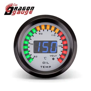 DRAGON GAUGE Universal 20~150 Celsius Race Car Oil Temperature + Volt Gauge Kit Digital LED 2'' 52mm 12V (6235C)