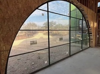 Ventana Arqueada de Hierro y Acero, Puertas Exteriores de Estilo Francés Tradicional Personalizadas, Marco Delgado, Diseño Moderno, Aislamiento Térmico, Insonorización