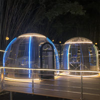 Maison complète, tente dôme de glamping Mars préfabriquée en PC transparent et étanche pour hôtels, complexes hôteliers, jardins, matériau de couverture en polycarbonate