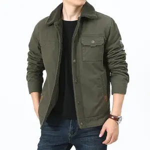 Casaco parka casual de inverno para homens, casaco de lã forrado de algodão, casaco casual novo de cor prateado e tingido, casaco Chino de pele, ideal para homens