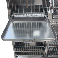Cage d'hébergement pour animaux de compagnie en acier inoxydable durable, modulaire à plusieurs niveaux, pour refuges et salons de toilettage pour animaux