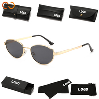TWOOO T1681 Nouvelles Lunettes de Soleil Rétro à Monture Fine Ovale Carrée Ronde en Métal avec Protection Solaire et Logo Personnalisé