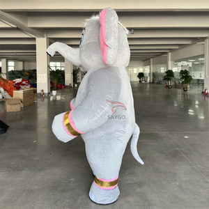 Costume de mascotte éléphant gonflable <span class=keywords><strong>rose</strong></span> réaliste déguisement adulte pour carnaval et capacité de marche d'halloween en vente - Product Image 4