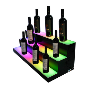 Exhibidor de Botellas de Licor y Whisky de Acrílico Personalizado con 3 Niveles LED, Estante de Exhibición de Botellas de Acrílico de 3 Niveles para <span class=keywords><strong>Bar</strong></span>, Exhibidor de Botellas de Vodka y Ron - Product Image 4