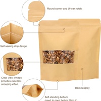 Sacs en papier kraft personnalisés imprimés sur mesure, mini sacs d'emballage pour cadeaux, épicerie, thé, café, avec soufflet et fermeture éclair