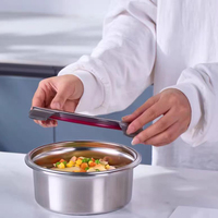 Bols de conservation alimentaire ronds en acier inoxydable avec couvercles, hermétiques, anti-fuites, compatibles micro-ondes et lave-vaisselle, pour la préparation des repas