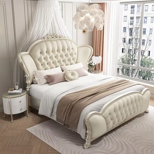 Cama Doble de Madera de Lujo Europea, Diseño Moderno, Estilo Princesa Francesa para Dormitorio, Cama de Lujo QX-1 - Product Image 2