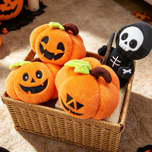Vente en gros usine OEM ODM – Jouets en peluche festifs pour les fêtes : citrouille, fantôme, chauve-souris, squelette – Poupées pour enfants, cadeaux et décorations de fête - Product Image 2
