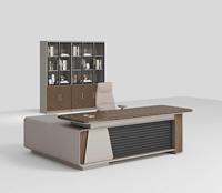 Bureau de direction moderne en forme de L, table d'ordinateur, bureau de patron, bureau de PDG, bureaux en bois de luxe