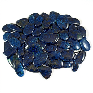 Pendentif Cabochon en Azurite Polie Naturelle, Formes Mixtes, Pierres de Guérison en Gros, Cristal Naturel, Gemme Libre pour Décoration et Bijoux - Product Image 1