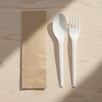 Fourchette, cuillère et couteau jetables biodégradables Greenday, robustes, 6,5 pouces, en CPLA, couverts en PLA pour le camping, les pique-niques, les restaurants, les hôtels