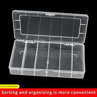 Boîte de rangement pliable en plastique PP transparente à 6 compartiments pour ongles/perles/bijoux/petites pièces, sans BPA