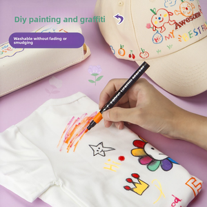 Marcadores de <span class=keywords><strong>tela</strong></span> personalizados permanentes <span class=keywords><strong>para</strong></span> ropa, rotuladores de pintura de <span class=keywords><strong>tela</strong></span> de 30 colores, marcadores de pintura impermeables <span class=keywords><strong>para</strong></span> camisetas, zapatos de lona, bolsa - Product Image 4