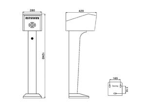 نظام التحكم في الوصول بقارئ البطاقات ثلاثي القوائم، طراز 114، من الفولاذ المقاوم للصدأ، للإعلانات، صنع في الصين - Product Image 6