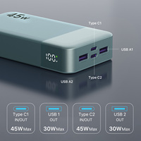 OEM&ODM 45W Powerbank 2x Type-C Schnellladung 20000mAh Powerbank für Handy, iPad, Ohrhörer