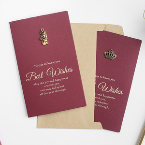 Biglietti di ringraziamento personalizzati mini rossi con <span class=keywords><strong>auguri</strong></span>, in carta testurizzata, pieghevoli, con busta, per matrimonio - Product Image 3