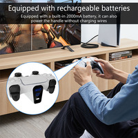 Nouvelle manette de jeu sans fil 2000mAh Batterie rechargeable Indicateur LED Batterie externe USB Type-C Chargeur amovible pour manette PS5